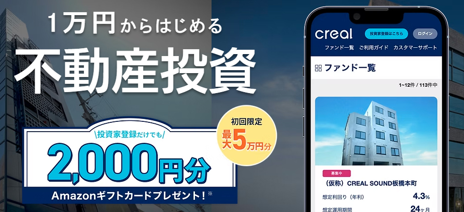 CREAL（クリアル）最大5万円分のAmazonギフト券がもらえる超お得なキャンペーン実施中！ 